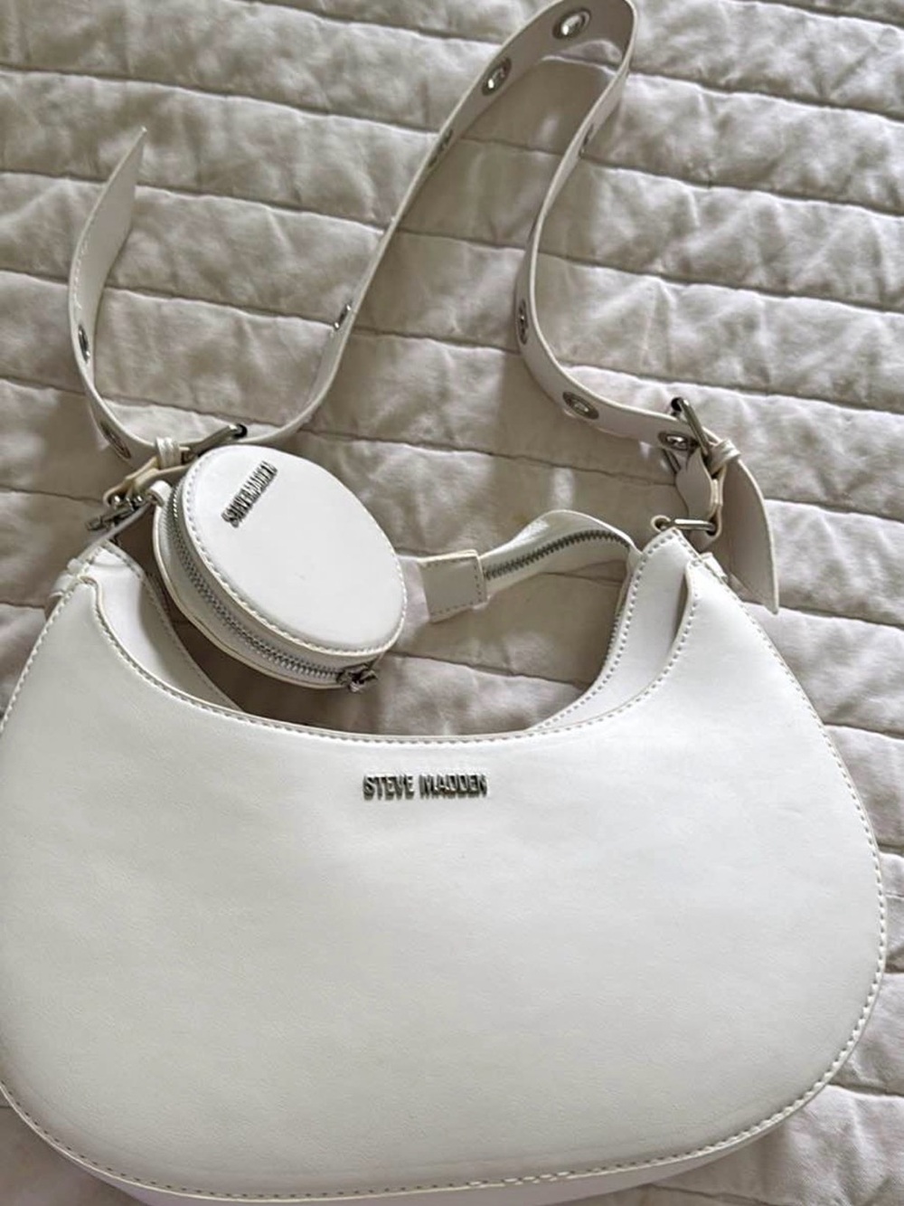 Steve Madden White Purse with coin pouch
